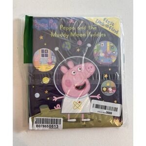 NEW! Peppa Pig - Peppa and the Muddy Moon Puddles - First Look and Find - GOOD